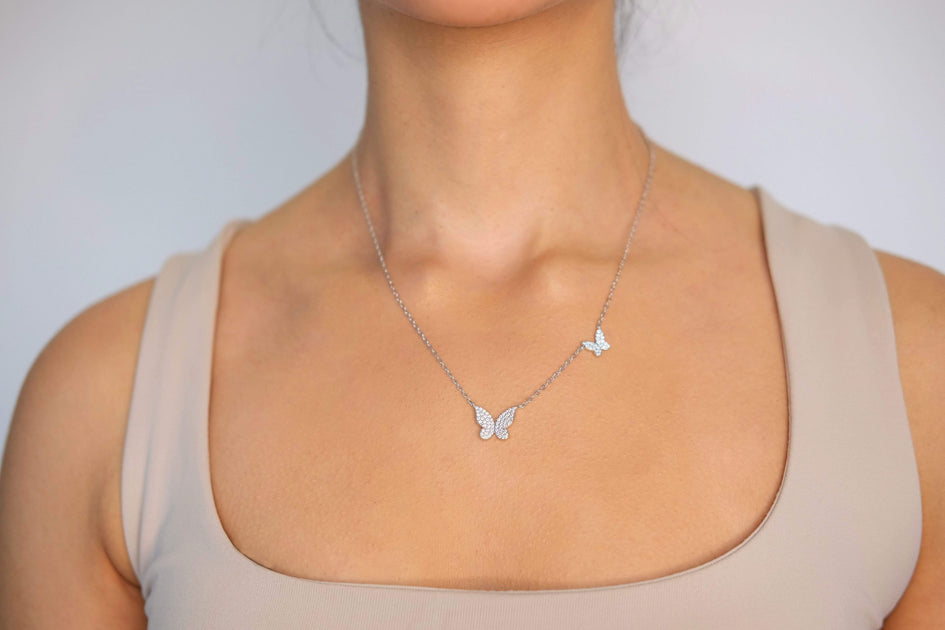 Pavé Butterfly Diamond Necklace