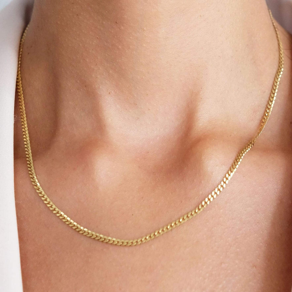 Bugle Chain Necklace, Yellow / 18